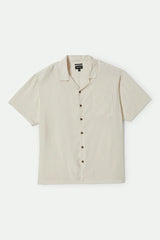 Brixton - Buttom up - Bunker S/S Camp Collar Shirt - Whitecap