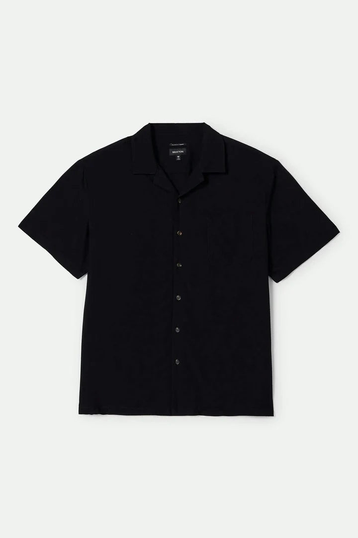 Brixton - Buttom up - Bunker S/S Camp Collar Shirt - Whitecap