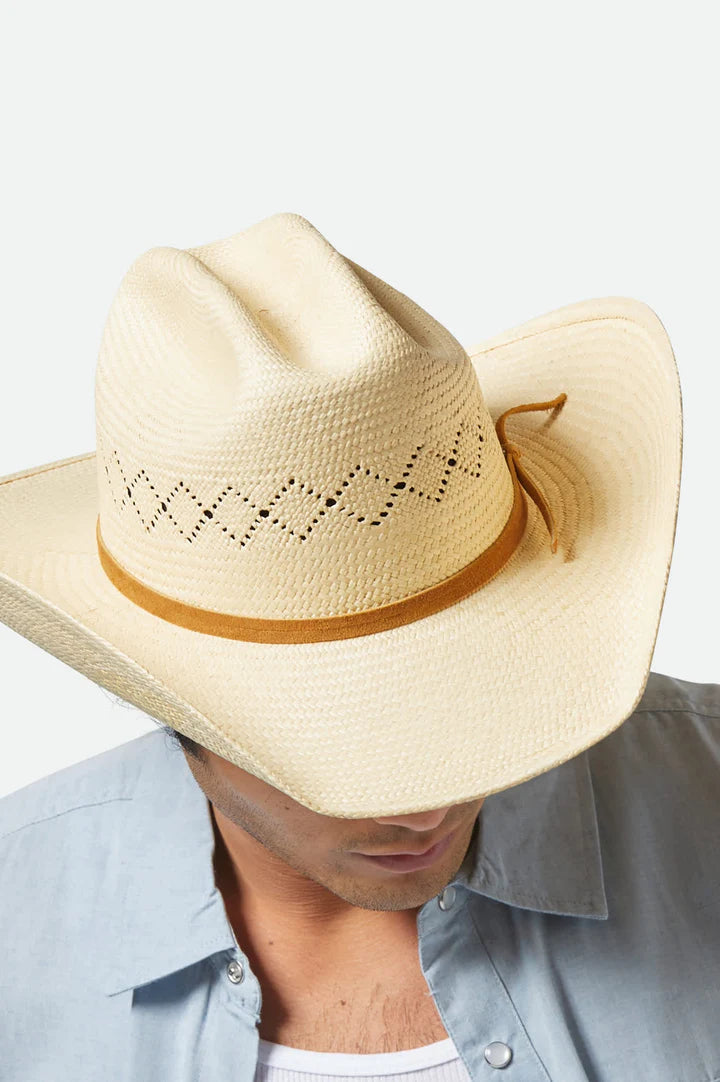 Brixton - Laredo Cowboy Hat Panama Straw - Catalina Sand