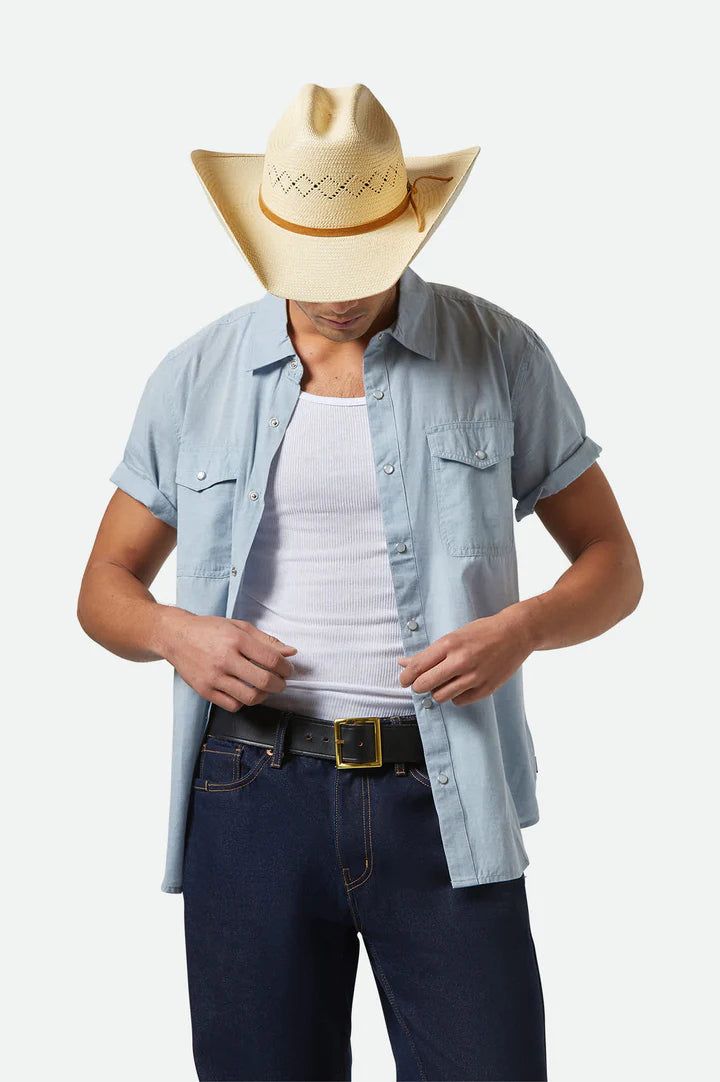 Brixton - Laredo Cowboy Hat Panama Straw - Catalina Sand