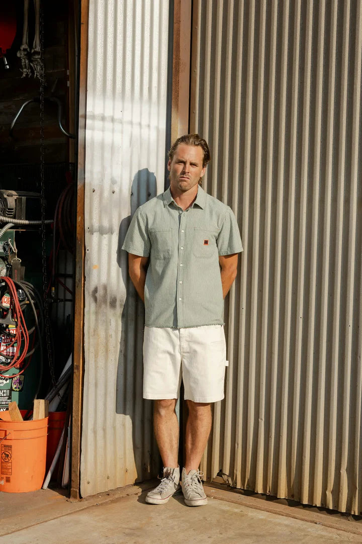 Brixton - Buttom up - Assembly S/S Woven - Pine Needle/Whitecap