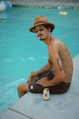 Brixton - Roma Straw Fedora - Coffee