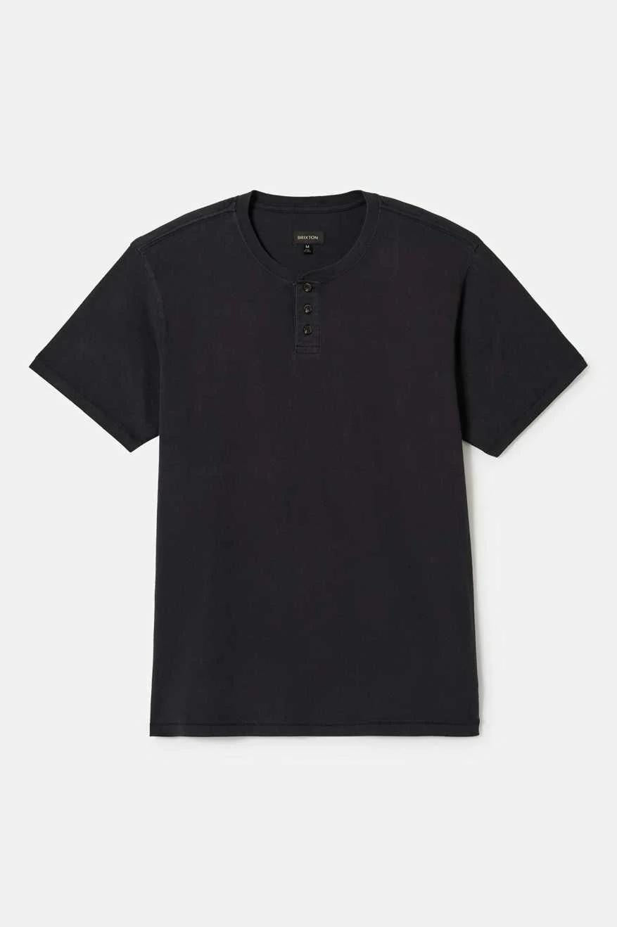 BRIXTON - VINTAGE RESERVE HENLEY - BLACK SOL WASH