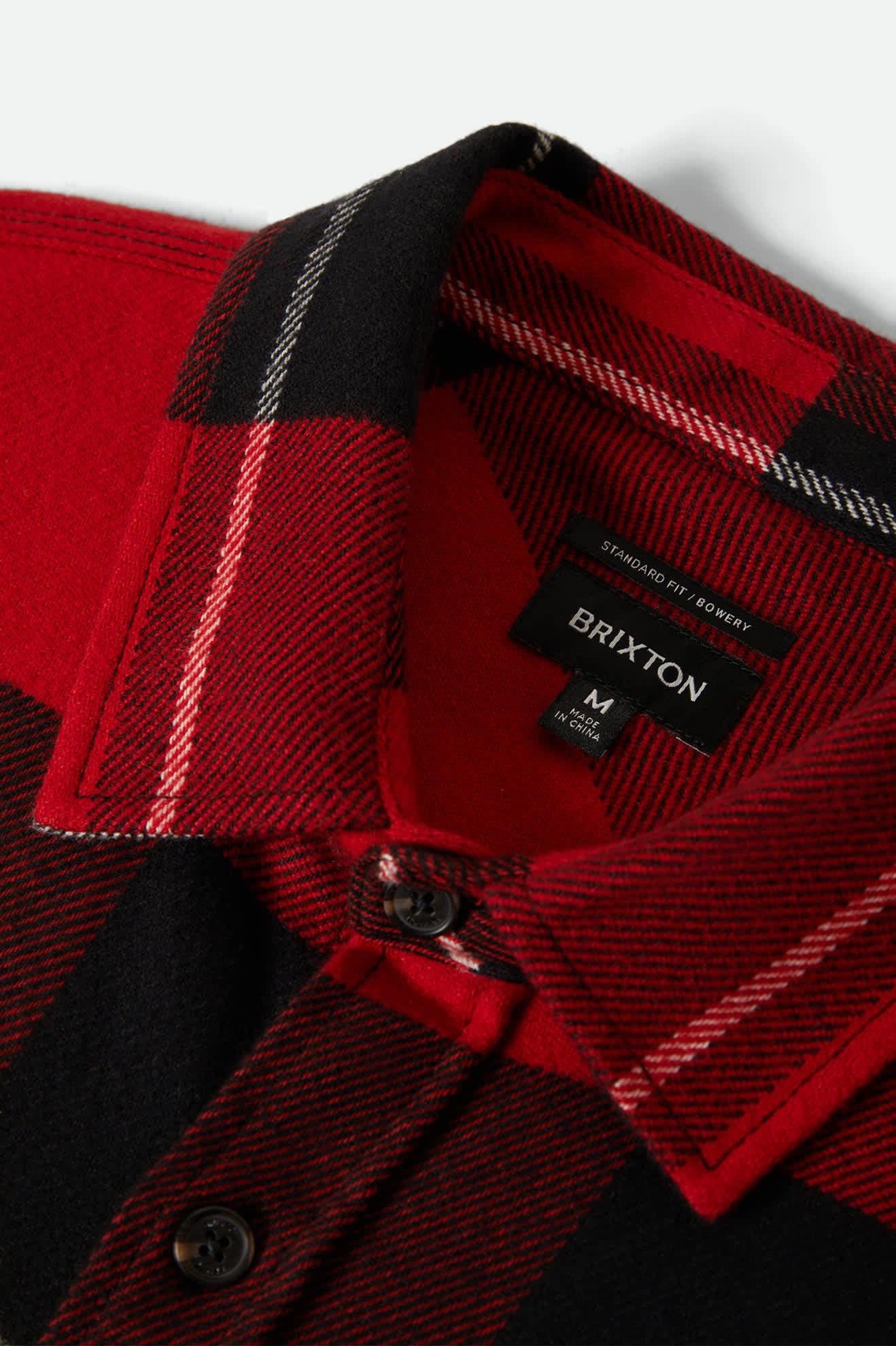 BRIXTON - BOWERY FLANNEL - BLACK/ADRENALINE RUSH/OFF WHITE