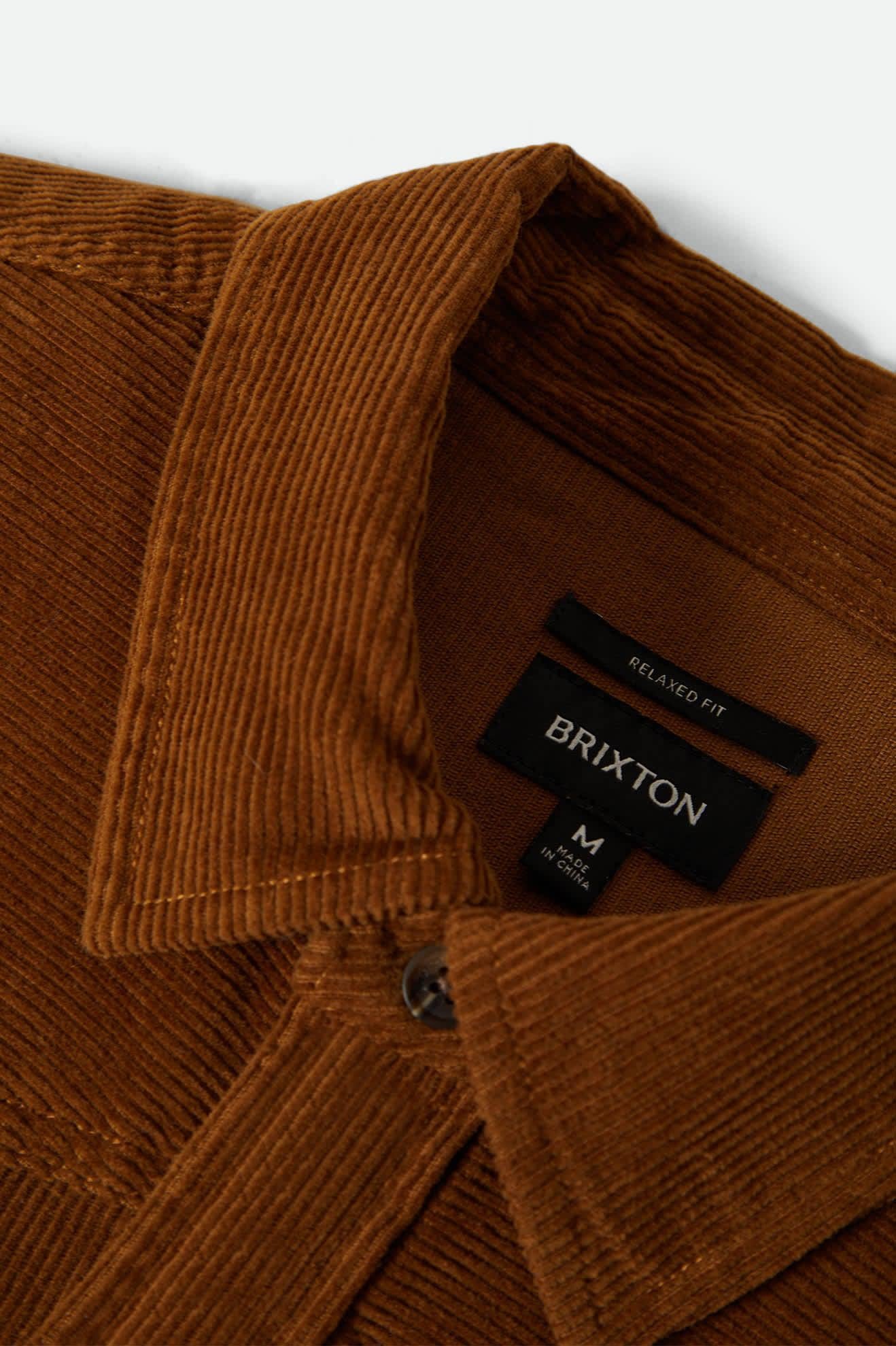 BRIXTON - NEW WEST RELAXED OVERSHIRT - WASHED COPPER CORDUROY