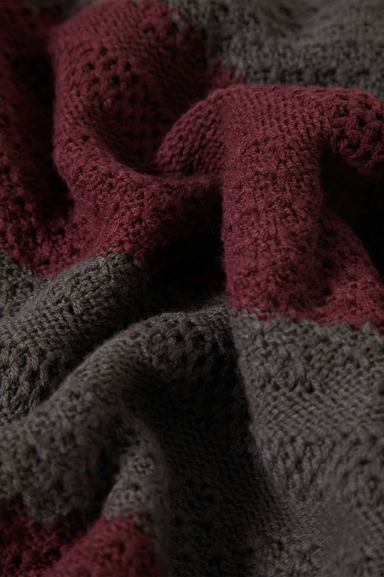 BRIXTON - MIDNIGHT CREW SWEATER - BLACK/PORT STRIPE