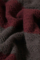 BRIXTON - MIDNIGHT CREW SWEATER - BLACK/PORT STRIPE