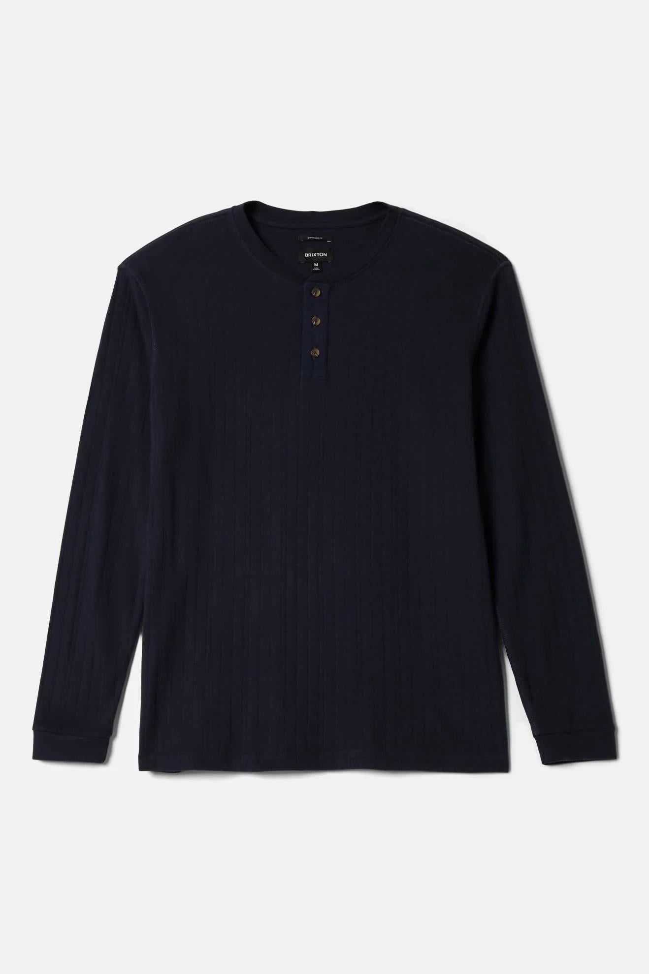 BRIXTON - VINTAGE RIBBED HENLEY - WASHED NAVY