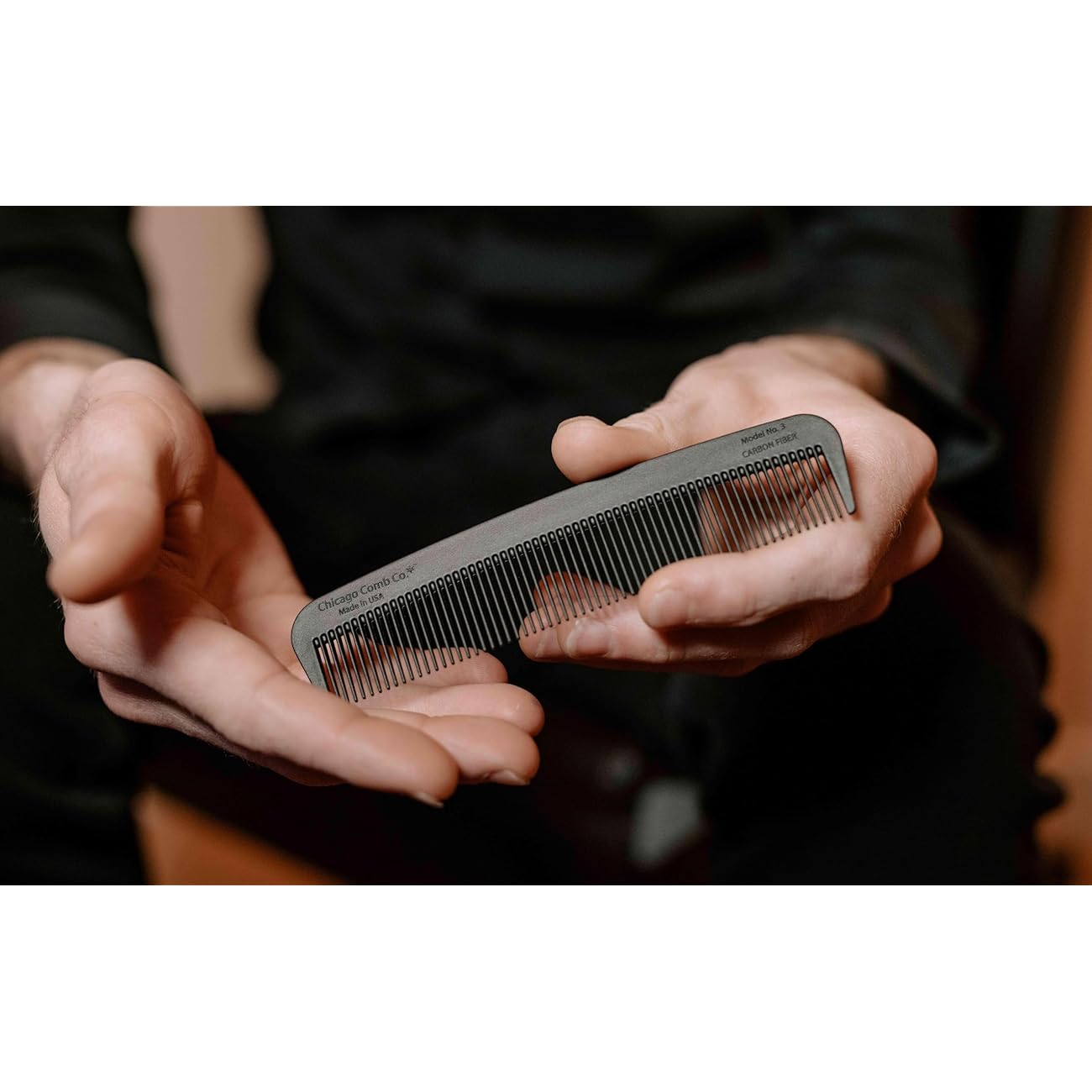 Chicago Comb Co.  - Carbon Fiber Comb - Model  No. 3