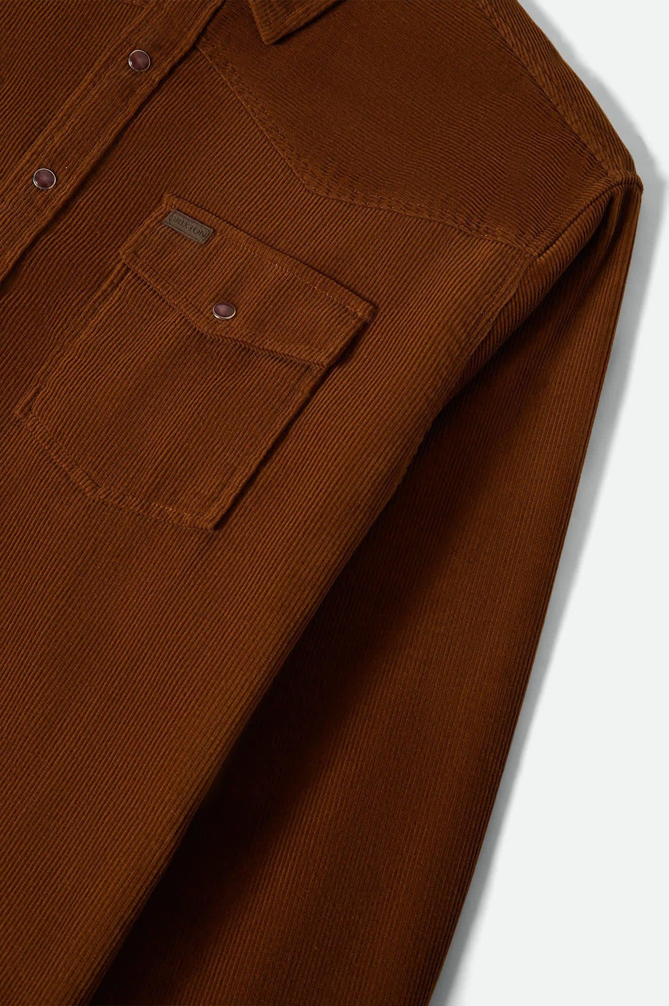 BRIXTON - NEW WEST RELAXED OVERSHIRT - WASHED COPPER CORDUROY
