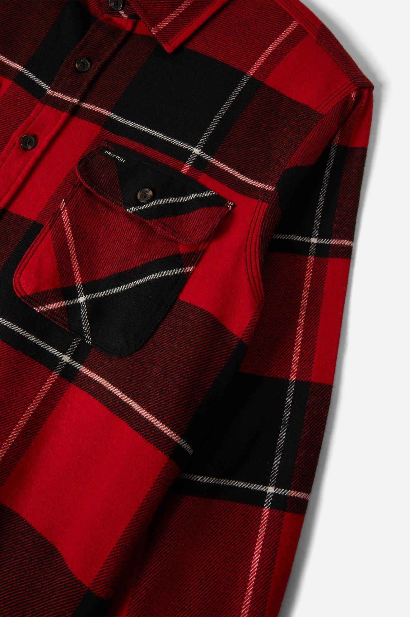 BRIXTON - BOWERY FLANNEL - BLACK/ADRENALINE RUSH/OFF WHITE