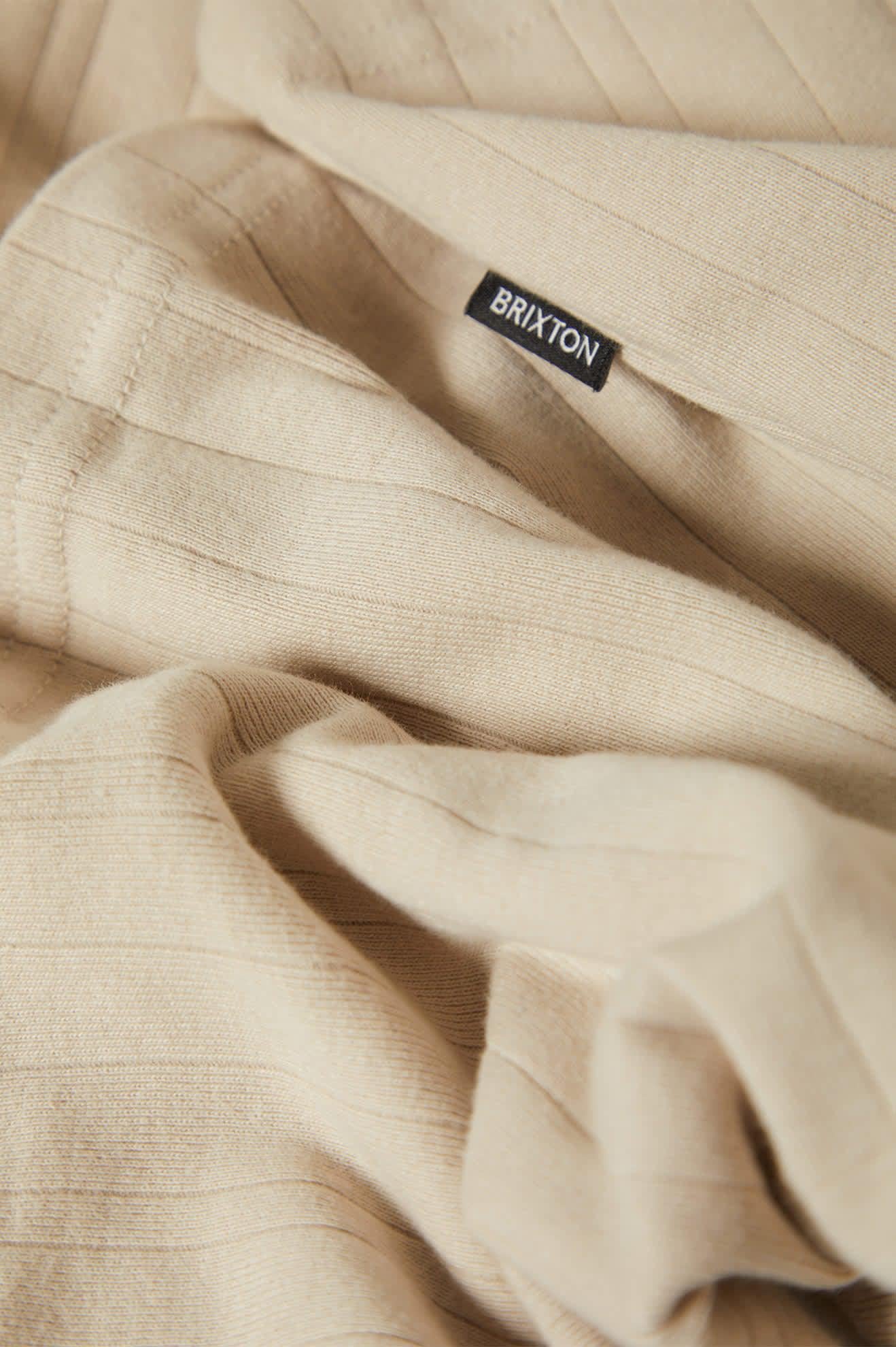 BRIXTON - VINTAGE RIBBED HENLEY - BEIGE