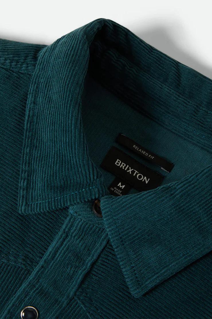 BRIXTON - SURCHEMISE RELAX NEW WEST - CORDUROY SAUGE NUIT