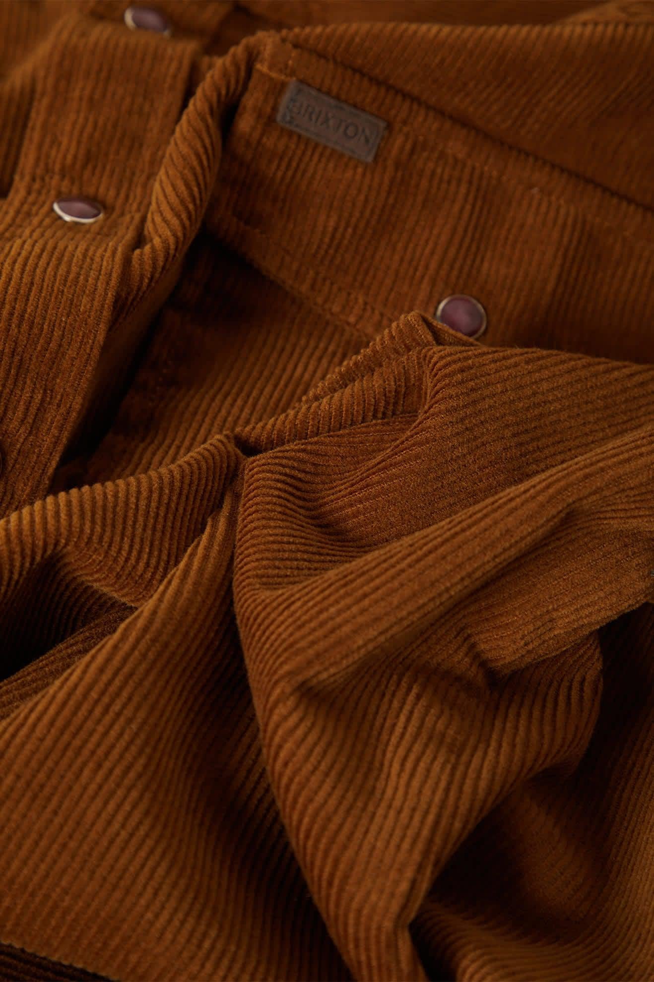 BRIXTON - NEW WEST RELAXED OVERSHIRT - WASHED COPPER CORDUROY