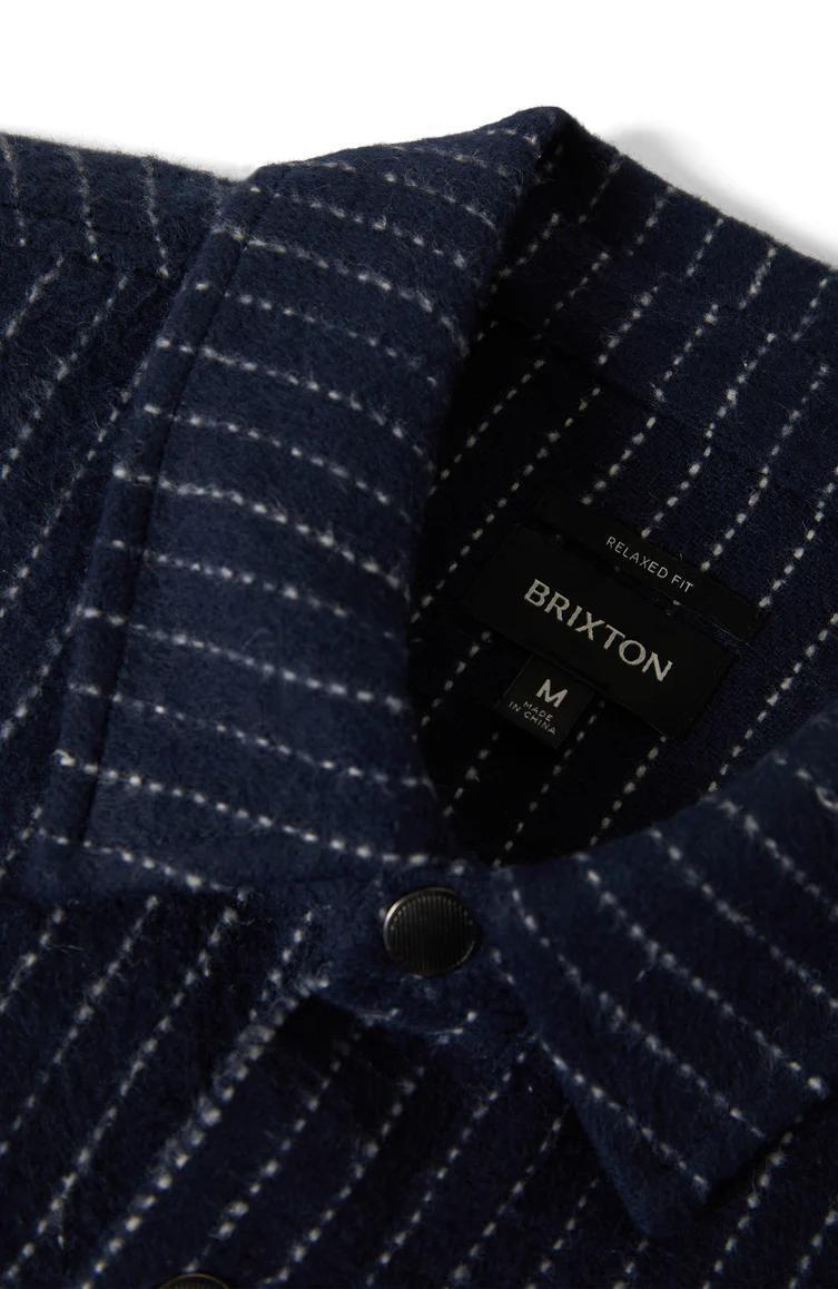 BRIXTON - SELDEN SOFT BRUSHED FLANNEL - MOOD INDIGO PINESTRIPE