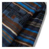 BRIXTON - BOWERY L/S ARCTIC STRETCH FLEE - MOOD INDIGO BLANKET STRIPE