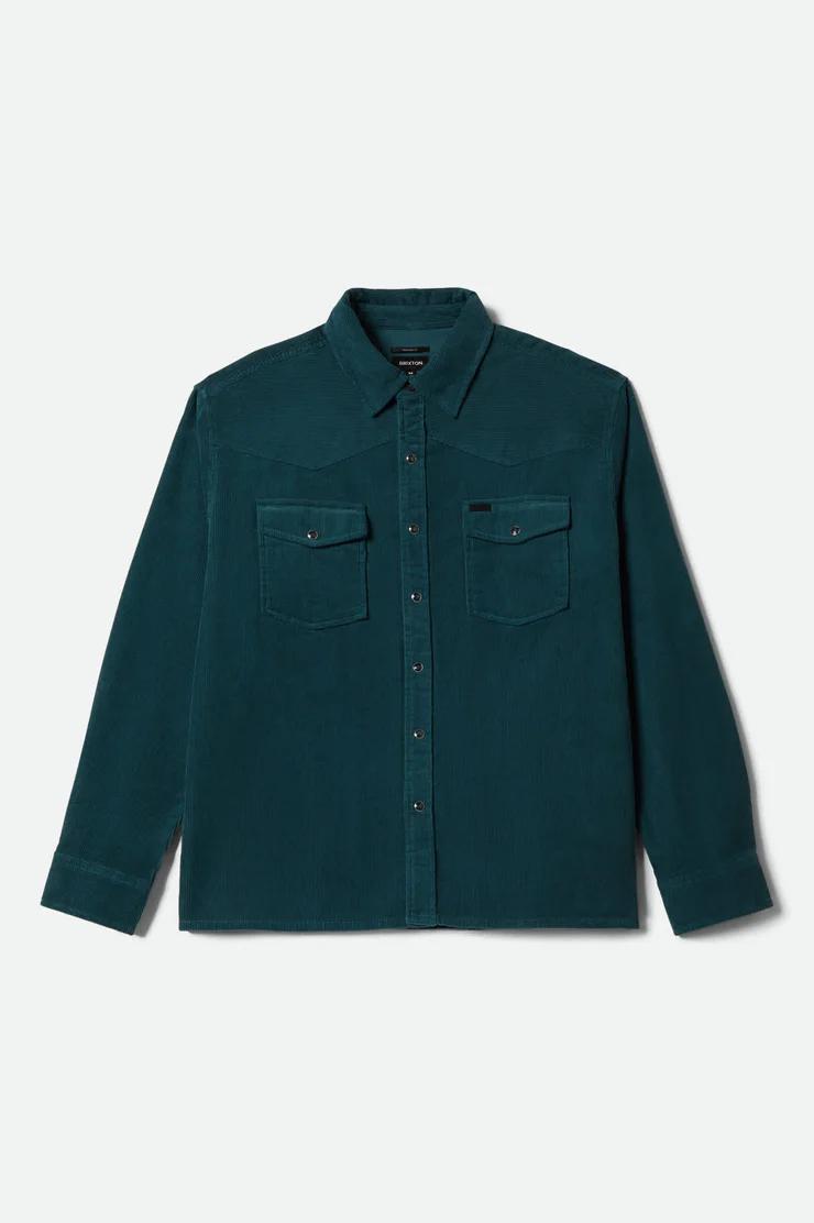 BRIXTON - SURCHEMISE RELAX NEW WEST - CORDUROY SAUGE NUIT