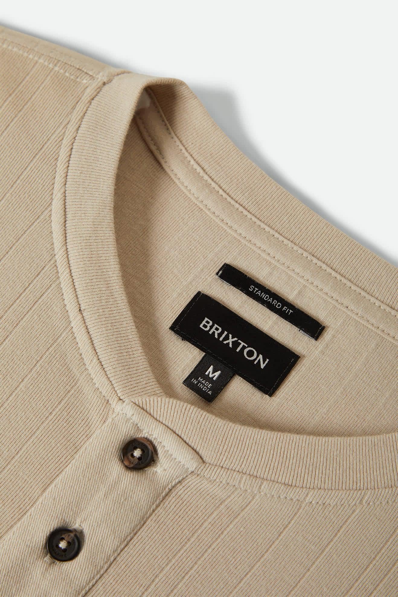 BRIXTON - VINTAGE RIBBED HENLEY - BEIGE