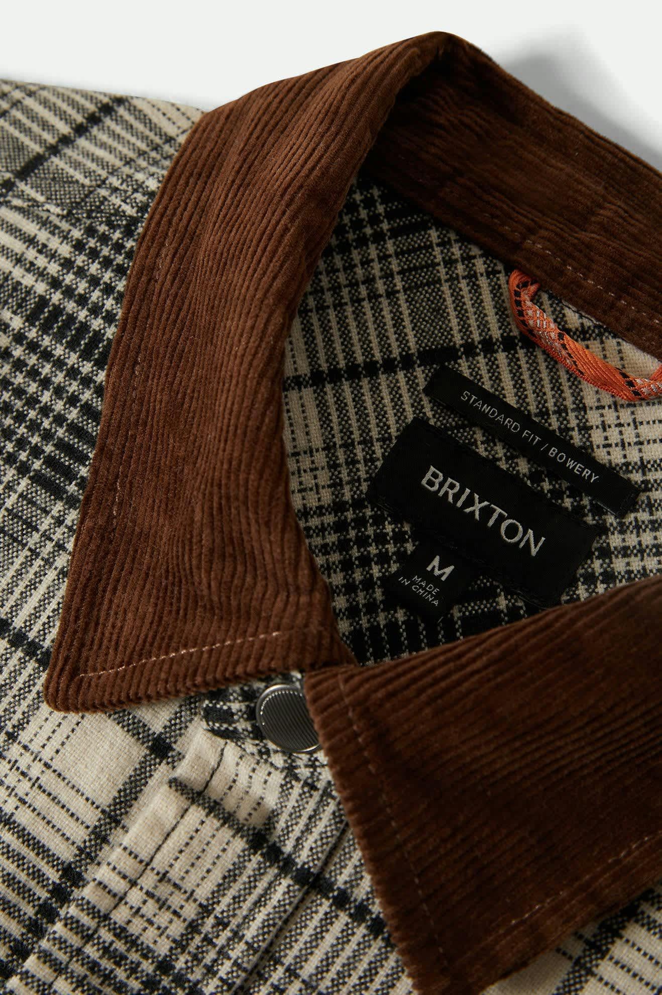 BRIXTON - BUILDERS BOWERY PERF FLANNEL - OFF WHITE/BLACK