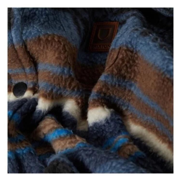 BRIXTON - BOWERY L/S ARCTIC STRETCH FLEE - MOOD INDIGO BLANKET STRIPE