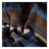 BRIXTON - BOWERY L/S ARCTIC STRETCH FLEE - MOOD INDIGO BLANKET STRIPE