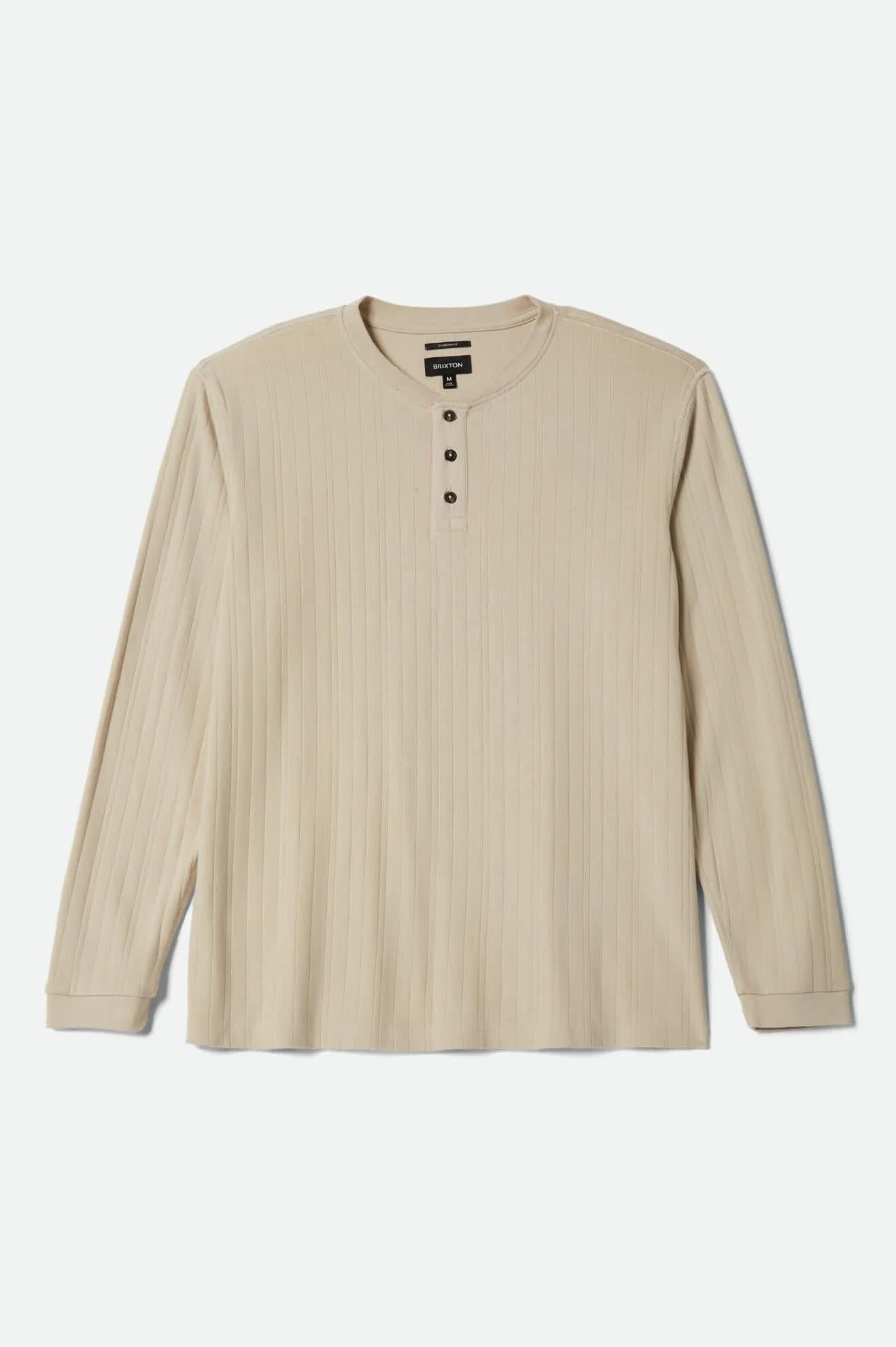 BRIXTON - VINTAGE RIBBED HENLEY - BEIGE