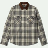 BRIXTON - BUILDERS BOWERY PERF FLANNEL - OFF WHITE/BLACK