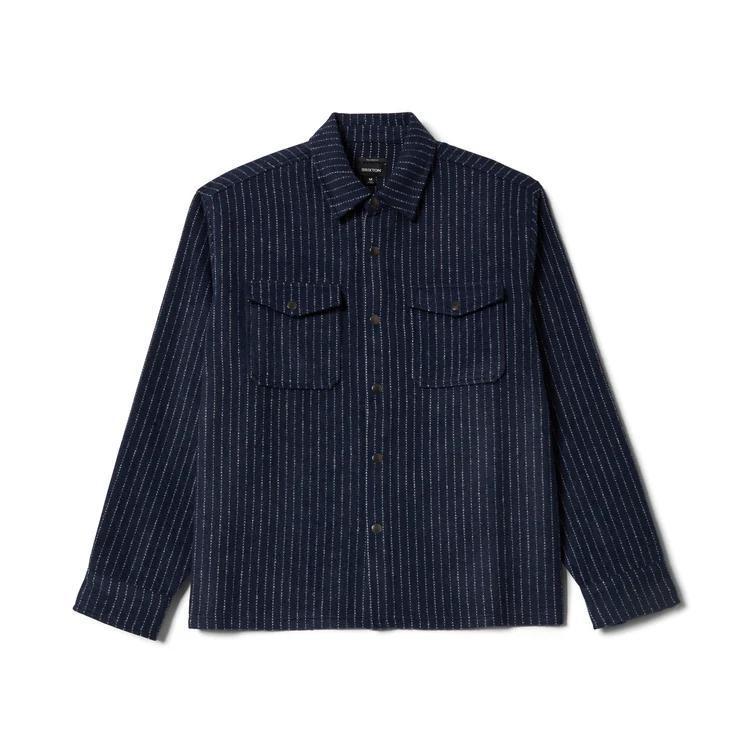 BRIXTON - SELDEN SOFT BRUSHED FLANNEL - MOOD INDIGO PINESTRIPE